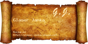 Glaser Janka névjegykártya